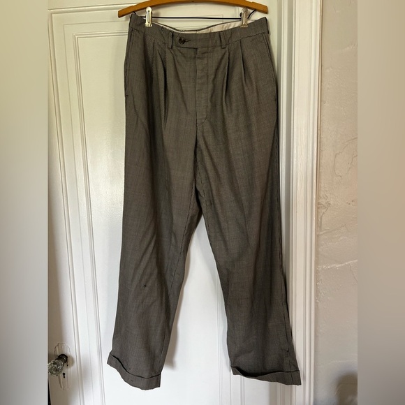 Lauren Ralph Lauren Women’s Houndstooth Dress Pants Vintage Pleated Wool Slacks - Picture 2 of 11
